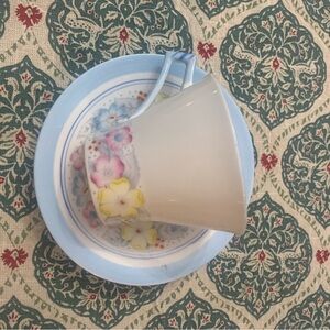 Royal Albert Pastel Blue and Cream Floral Teacup Set